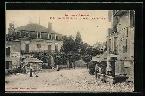 AK Montréjeau, Fontaine et Place aux Veaux