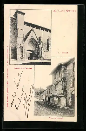 AK Rieux, Porche de l`Eglise, Vieille Maison