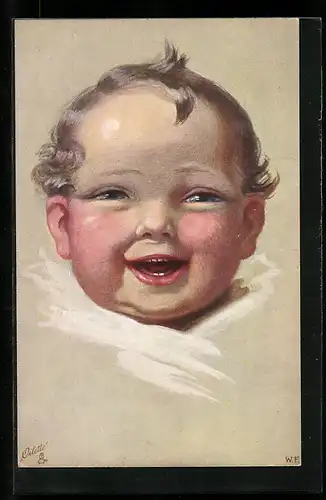 Künstler-AK Wally Fialkowska: ein lachendes Baby