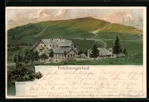 Künstler-AK Carl Biese: Feldberg, Feldbergerhof mit Umgebung