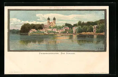 Künstler-AK Carl Biese: Friedrichshafen, Das Schloss