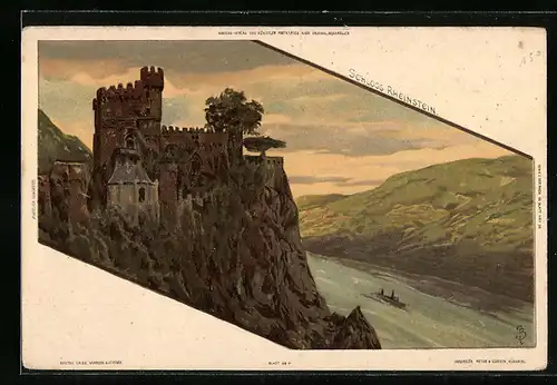 Künstler-AK Carl Biese: Schloss Rheinstein