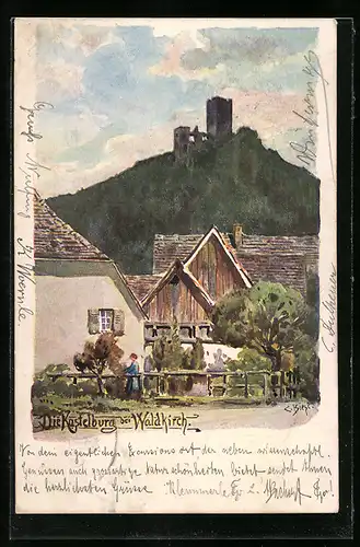 Lithographie Waldkirch, Kastelburg