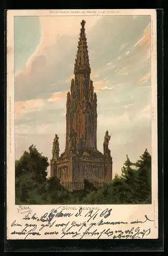 Künstler-AK Carl Biese: Das Düppel-Denkmal