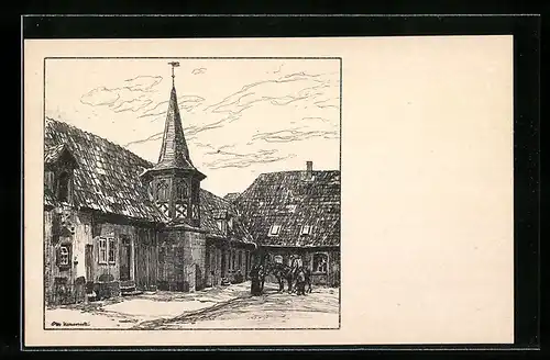 Künstler-AK Otto Ubbelohde: Lauterbach, Im Burghof