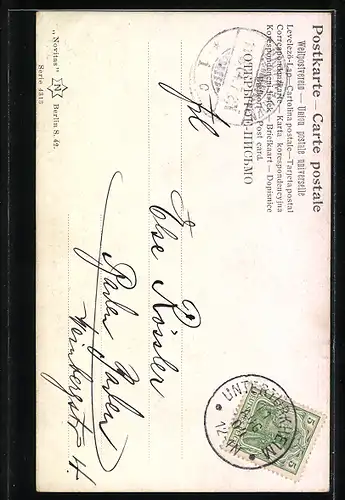 Künstler-AK M. Müller jun.: Jagdhund wittert Beute