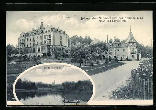 AK Schmeckwitz bei Kamenz i. Sa., Johannisbad Schmeckwitz, Handricksteich