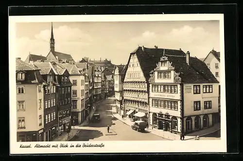 AK Kassel, Altmarkt und Brüderstrasse mit Drahtwerk Linker