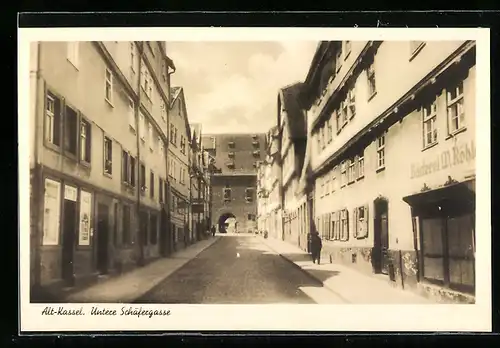 AK Kassel, Strassenpartie Untere Schäfergasse
