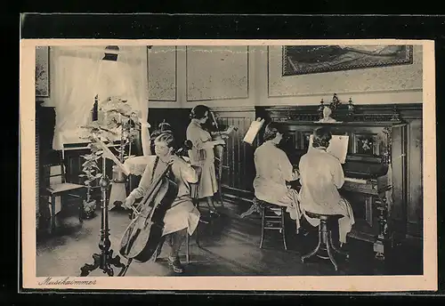 AK Mainz, Haushaltungsschule St. Josefstift, Raimundistrasse 27, Musikzimmer, Innenansicht