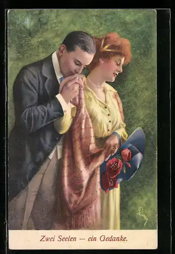 Künstler-AK Arno von Riesen: verliebtes Paar