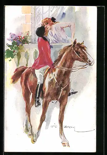 Künstler-AK Luis Usabal: Farewell my darling!, Pferd