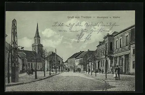 AK Trebbin, Marktplatz und Kirche