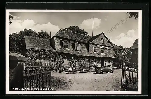 AK Marburg a. L., Gasthof Schützenpfuhl, Auto