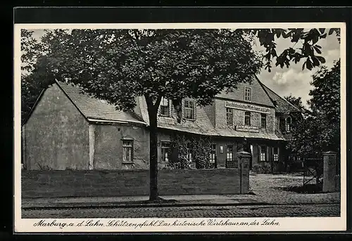 AK Marburg a. L., Gasthof Schützenpfuhl, Historisches Wirtshaus