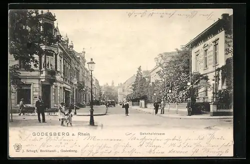 AK Godesberg a. Rhein, Blick in die Bahnhofstrasse