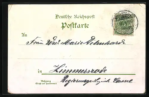 Lithographie Wunstorf, Totalansicht, Rathaus, Stiftskirche, Bahnhof