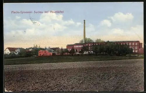 AK Suckau bei Neustädtel, Flachs-Spinnerei