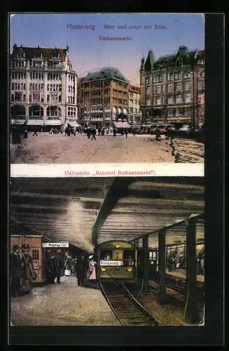 AK Hamburg, Haltestelle Rathausmarkt, U-Bahn