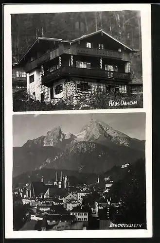 AK Berchtesgaden, Hotel Haus Dahlem, Ansicht der Stadt