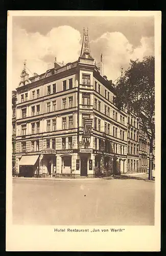 AK Köln, Hotel-Restaurant Jan von Werth, Christophstrasse 44, Inh. Jean Geilenkirchen