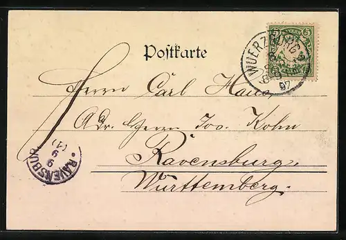 AK Würzburg, Fürstentage v. 30. Aug.-4. Sep. 1897, Herzog Carl Eduard v. Sachsen-Coburg-Gotha