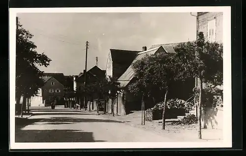 AK Weisel, Strassenpartie mit Bäumen