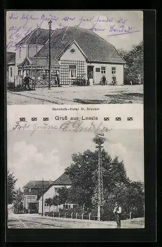 AK Leeste, Bahnhofs-Hotel D. Drucker