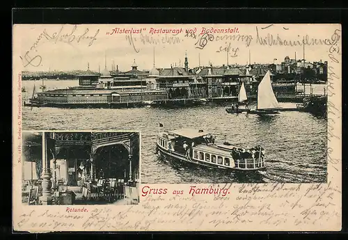 AK Hamburg-St.Georg, Alsterlust Restaurant und Badeanstalt, Rotunde