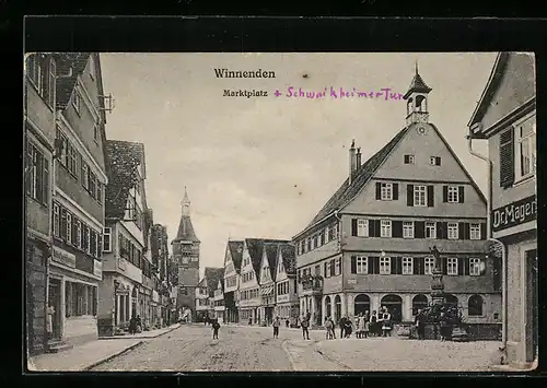 AK Winnenden, Marktplatz und Schwaikheimer Turm