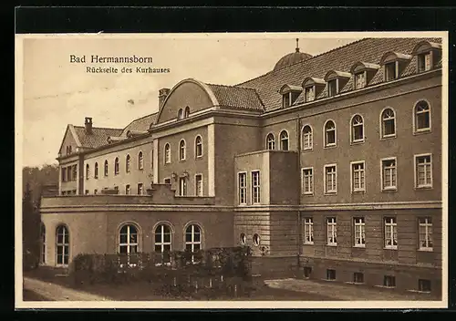 AK Bad Driburg, Rückseite des Hotel-Kurhaus Bad Hermannsborn