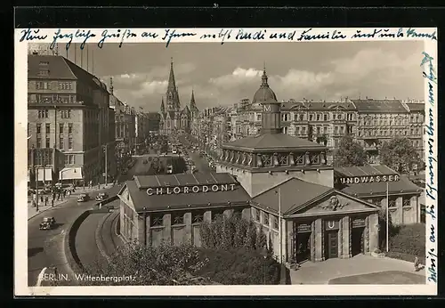 AK Berlin-Schöneberg, Eingang zum U-Bahnhof am Wittenbergplatz