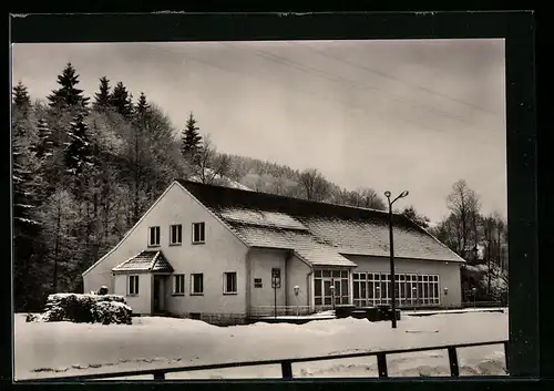 AK Biberau, FDGB-Vertragshaus Robert Stamm im Winter