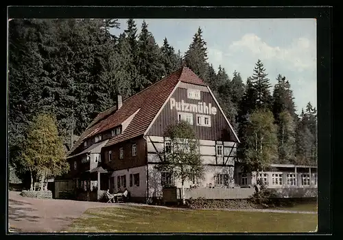 AK Oberpöbel b. Bärenfels i. Erzgeb., Gaststätte-Fremdenhof Putzmühle