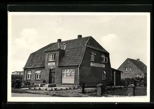 AK St. Peter-Ording, Haus Irene, Geschäft von Friedrich Clausen