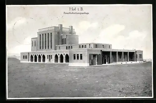 AK Hof i. B., Feuerbestattungsanlage / Krematorium