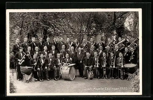 AK Esslingen, Gruppenfoto der Stadtkapelle 1930