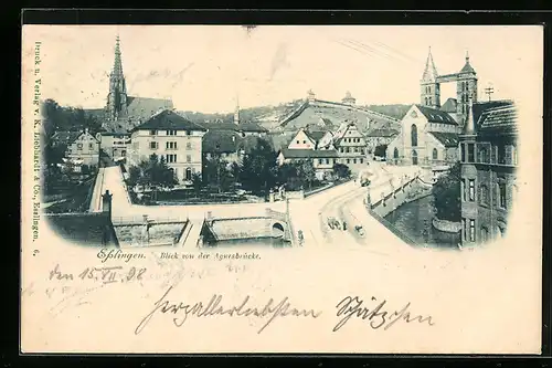 AK Esslingen, Blick von der Agnesbrücke