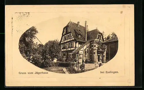 AK Esslingen, Gruss vom Kurhotel Jägerhaus