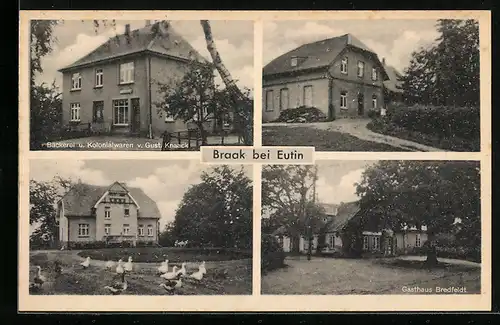 AK Braak bei Eutin, Bäckerei Knaack, Gasthaus Bredfeldt