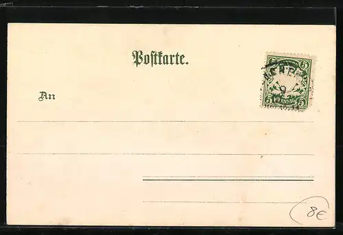 Lithographie München, Justiz-Palast, Wappen