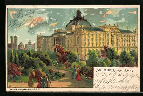 Lithographie München, Justizpalast