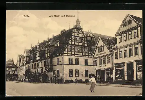 AK Celle, Markt mit Rathaus