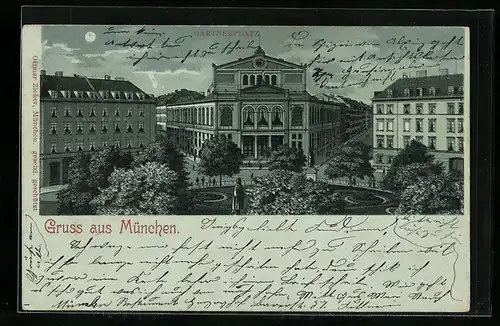 Mondschein-Lithographie München, Gärtnerplatz