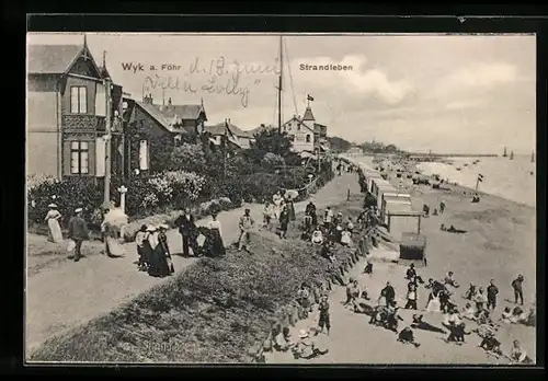 AK Wyk / Föhr, Strand mit Promenade