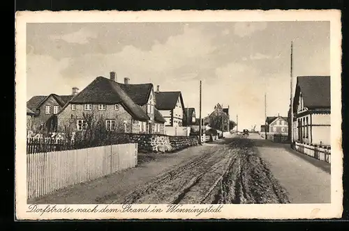 AK Wenningstedt, Dorfstrasse nach dem Strand