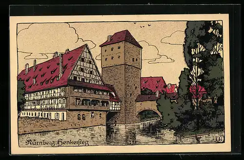 Steindruck-AK Nürnberg, Henkersteg