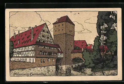 Steindruck-AK Nürnberg, Henkersteg