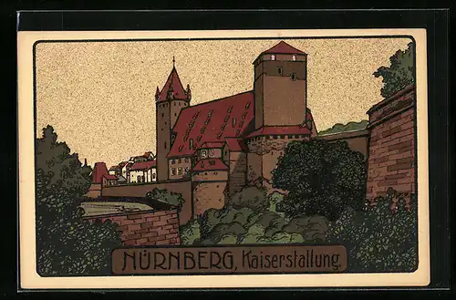 Steindruck-AK Nürnberg, Kaiserstallung