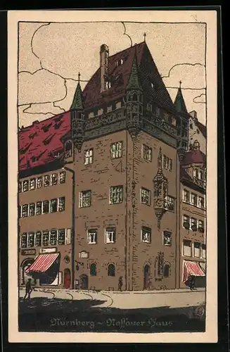 Steindruck-AK Nürnberg, Nassauer Haus